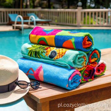 Spersonalizowany ręcznik plażowy z nadrukiem bawełniany